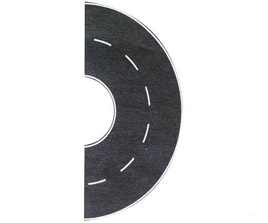 Busch Gmbh & Co Kg Ho 9711 Flexible Self Adhesive Paved 2-Lane Curve -- White Markings Roads Streets