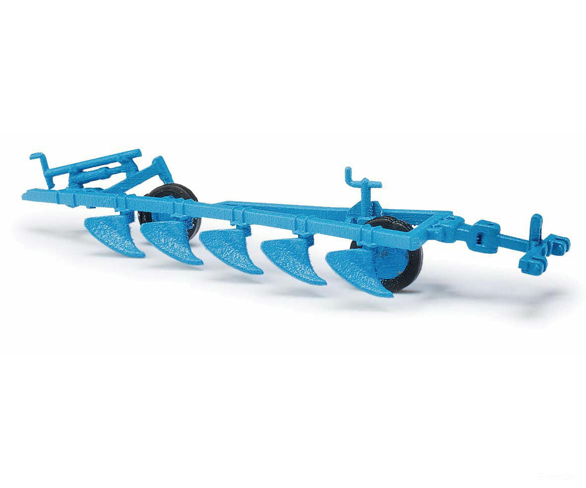 Busch Gmbh & Co Kg Tt 8713 Farm Plow Attachment - Assembled -- Blue Cars Trucks