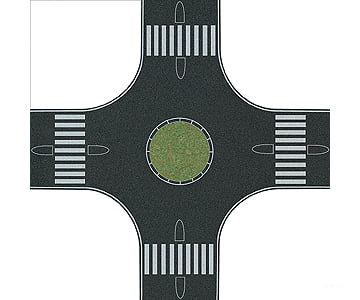Busch HO 1101 Streets/Roadway 4-Way Roundabout (Traffic Circle) - 12 x 12’’ 30 x 30cm - Other Scenery