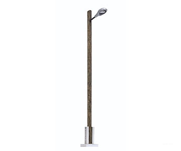 Busch HO 4134 Streetlight w/Real-Wood Mast - With Teardrop Light Housing (silver) - 3-1/2’’ 9cm Tall Lights &