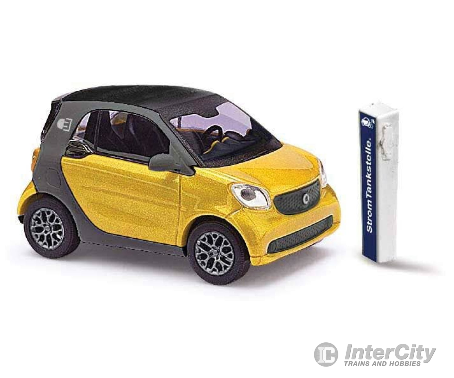 Busch Ho 50724 2014 Smart Fortwo Coupe Electric - Assembled Metallic Yellow Black Cars & Trucks