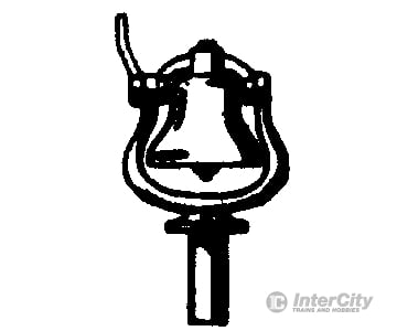 Cal Scale HO 281 Steam Engine Bell w/Bracket (Brass Casting) - Standard Rope Pull Type Detailing Parts