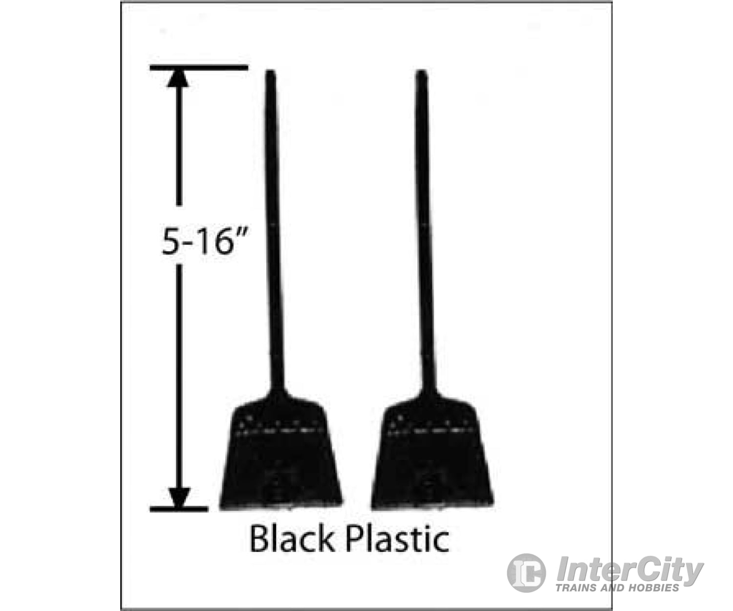 Cal Scale Ho 743 Brooms - Unpainted Black Plastic Pkg(2) Parts