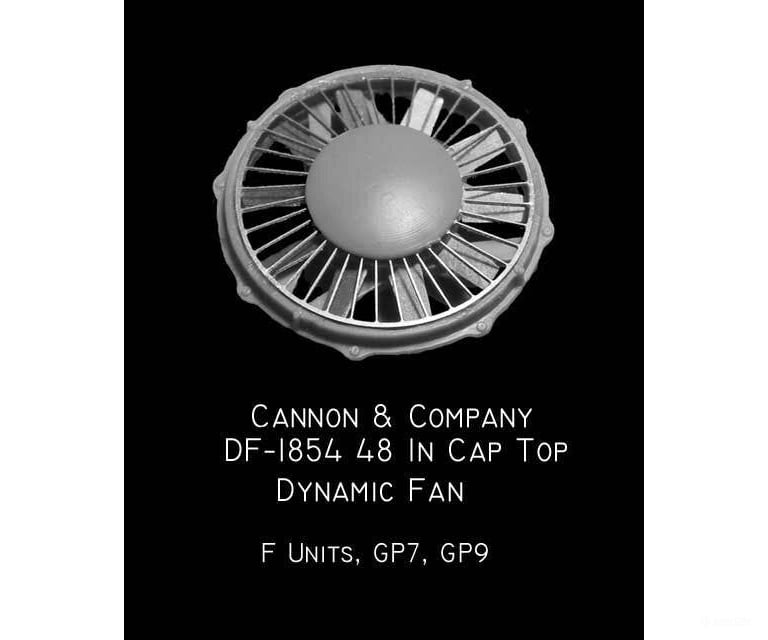Cannon & Company HO 1854 48’’ Cap-Top Dynamic Brake Fan - For First Generation EMD Diesels pkg(2) Detailing Parts