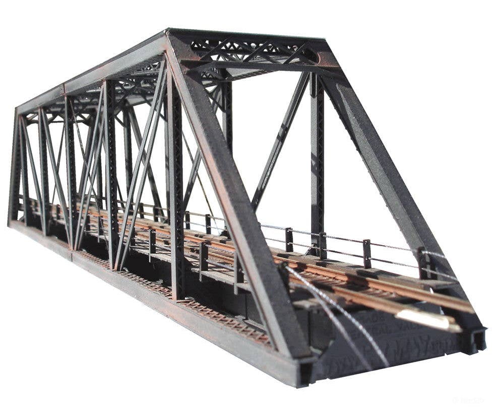 Central Valley N 1820 Modernized Through-Truss Bridge w/Walkways - Kit - Modern Portals Single Track 11-15/32’’ 29.1cm