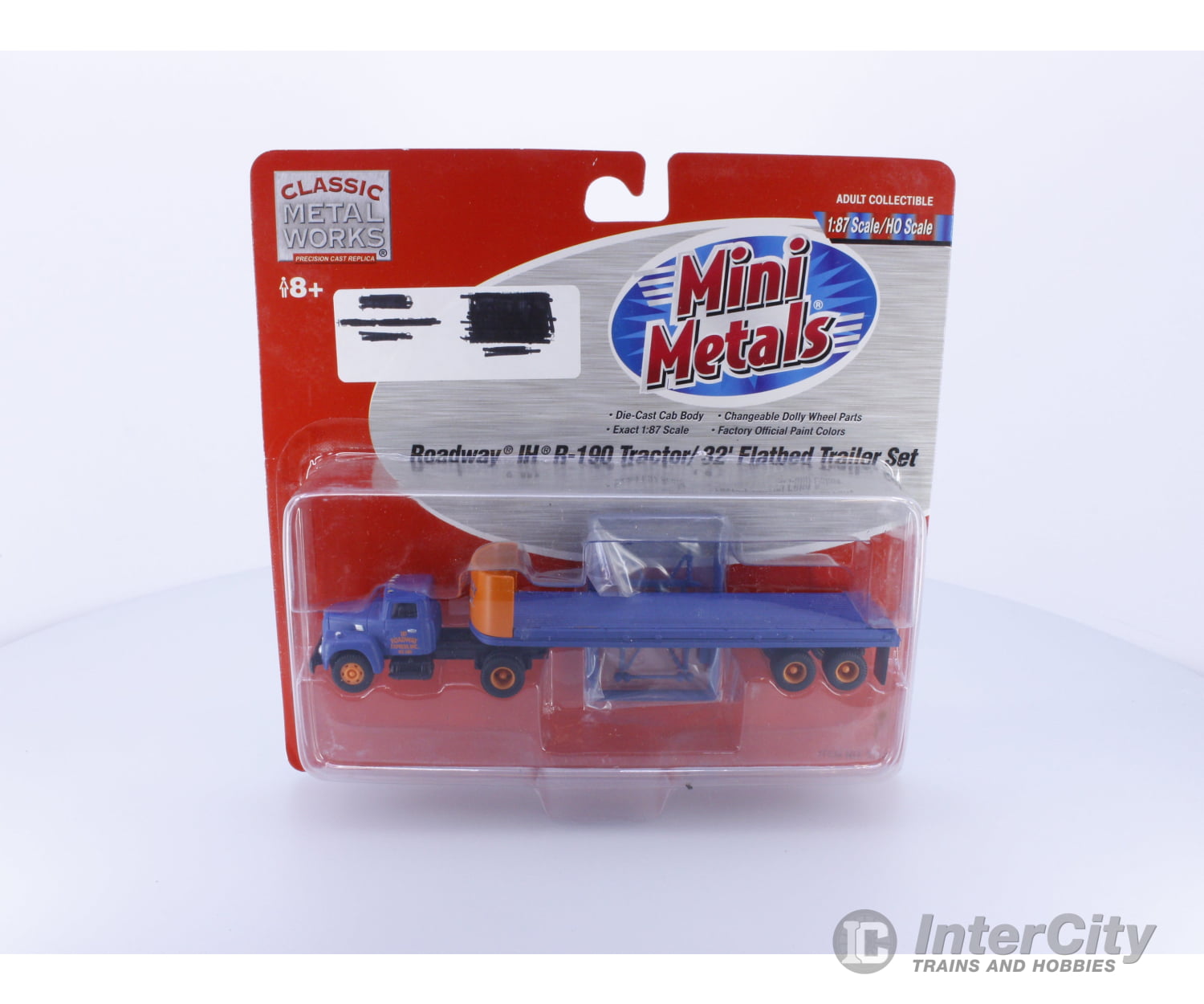 Classic Metal Works 31122 HO Roadway IH R-190 Tractor/32’ Flatbed Trailer Set (#2) Cars & Trucks