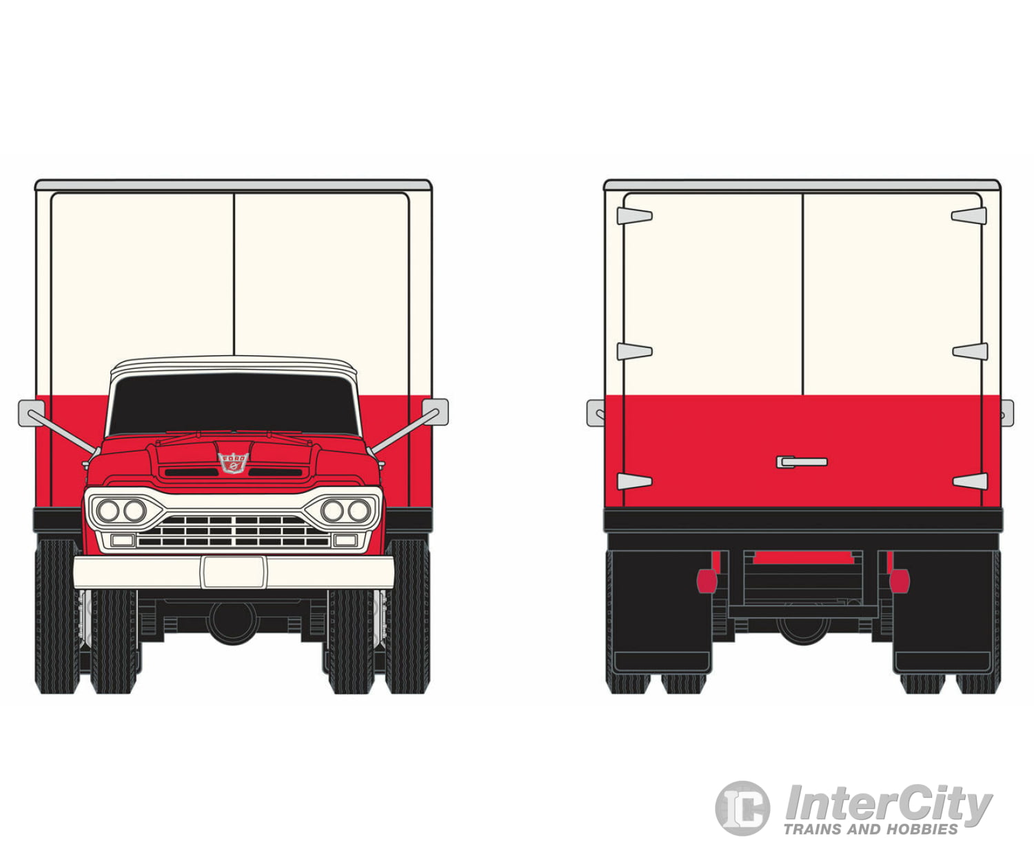 Classic Metal Works Ho 30428 1960 Ford F-500 Box-Body Delivery Truck - Assembled Mini Metals -- Iron