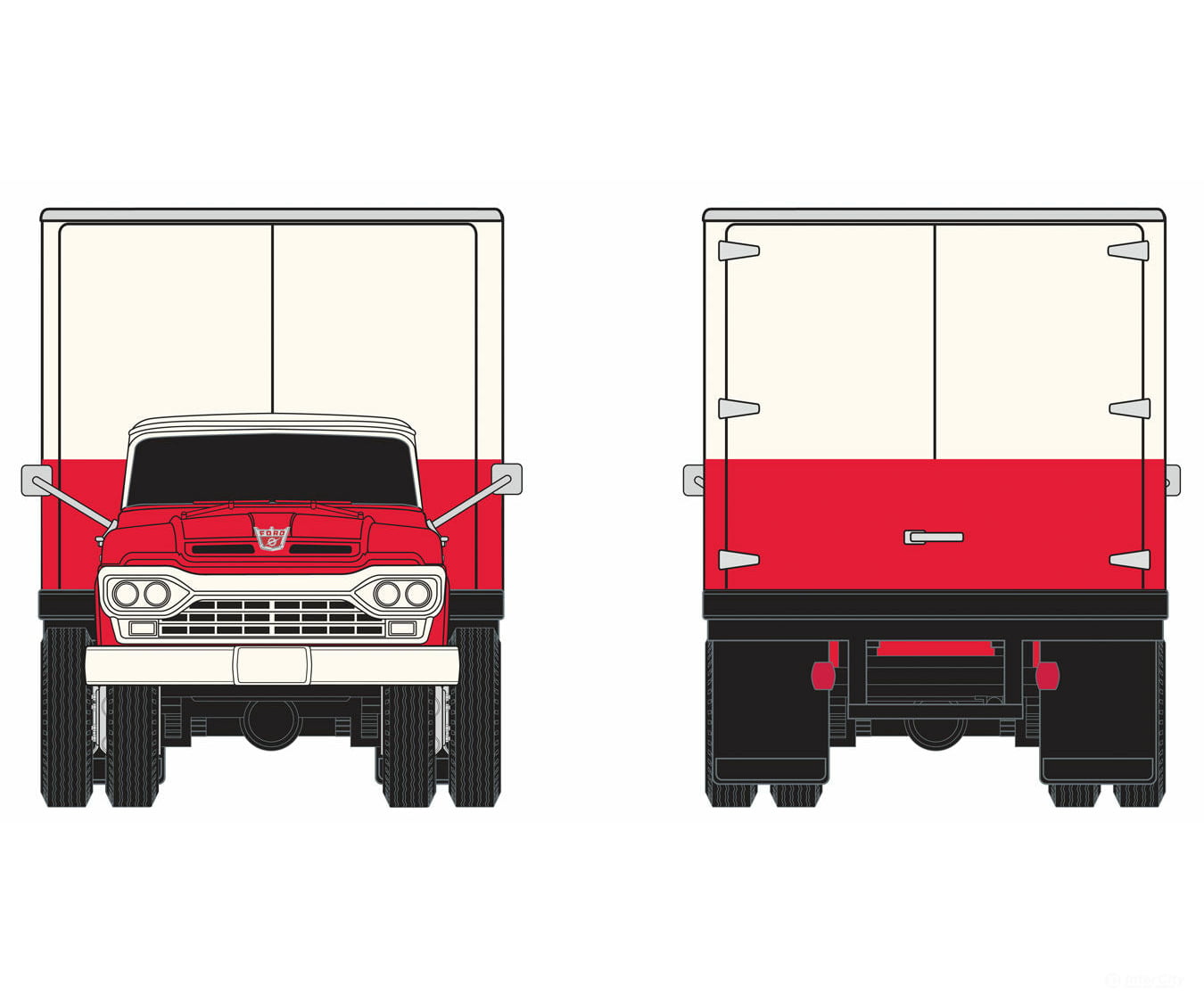 Classic Metal Works Ho 30428 1960 Ford F-500 Box-Body Delivery Truck - Assembled Mini Metals -- Iron