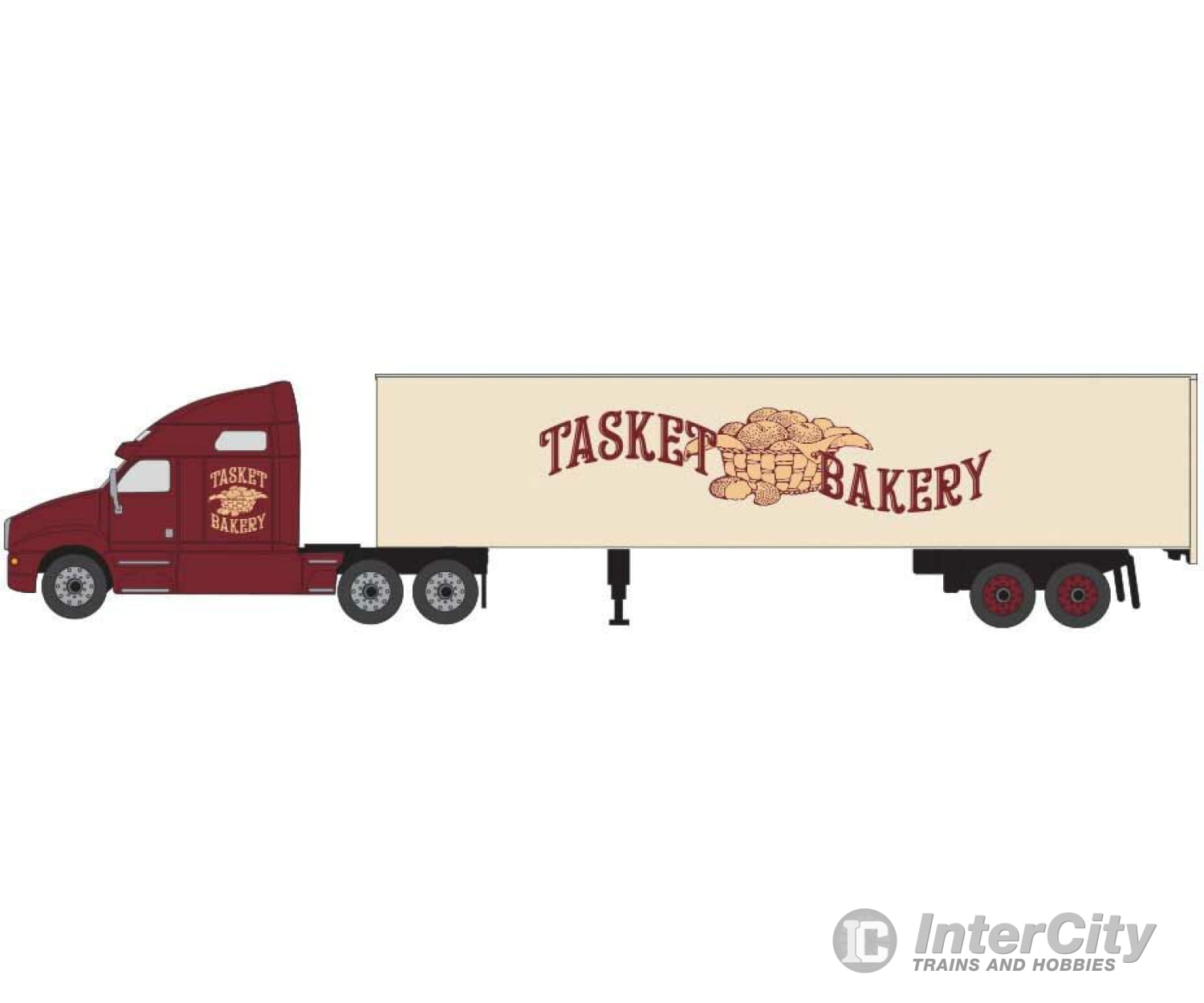 Classic Metal Works Ho Tc107 2000S Semi Tractor-Trailer Set - Assembled Traxside -- Tasket Bakery