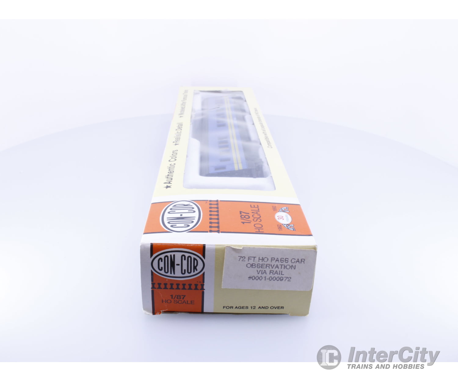 Con Cor 0001-000972 HO 72’ Passenger Observation Car Via Rail (VIA) Reed Park Passenger Cars