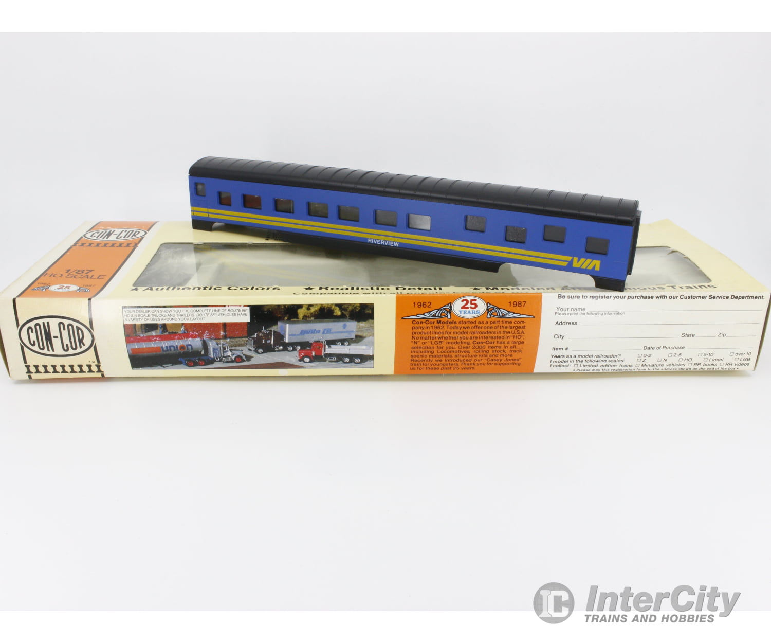 Con Cor 0001-000992 Ho 72 Ft Pullman Sleeper Passenger Car Kit Via Rail (Via) Cars