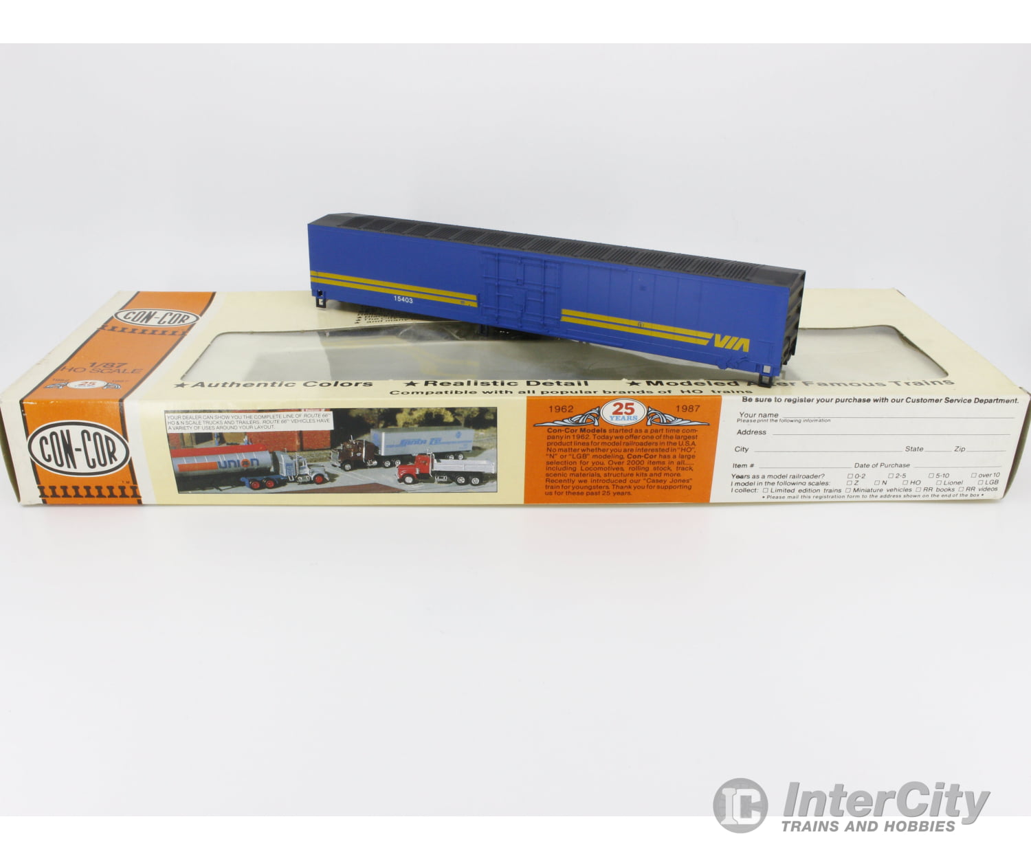 Con Cor 0001-001052 Ho 60 Ft Mhc Boxcar Freight Kit Via Rail (Via) 15403 Cars