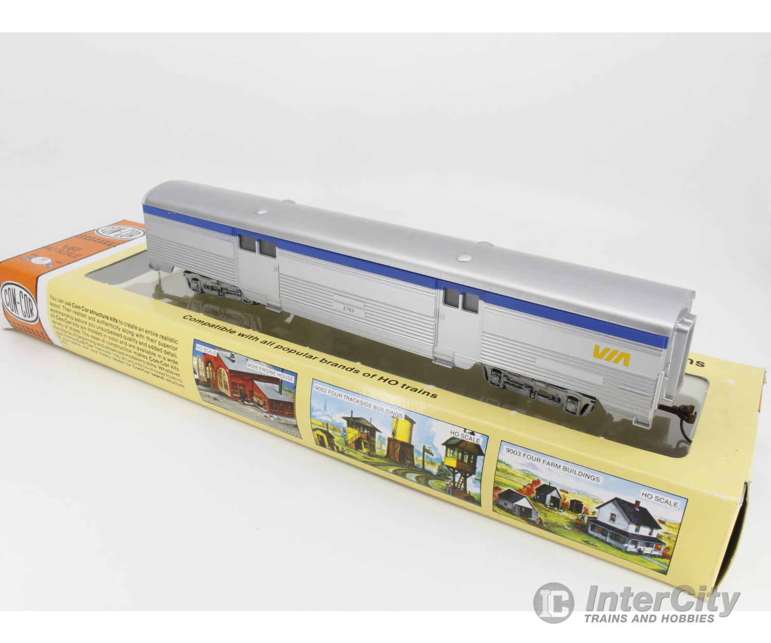 Con Cor 0001-074111 Ho 70’ Baggage R.t.r. Corrugated Sides Passenger Car Via Rail (Via) 2783 Cars