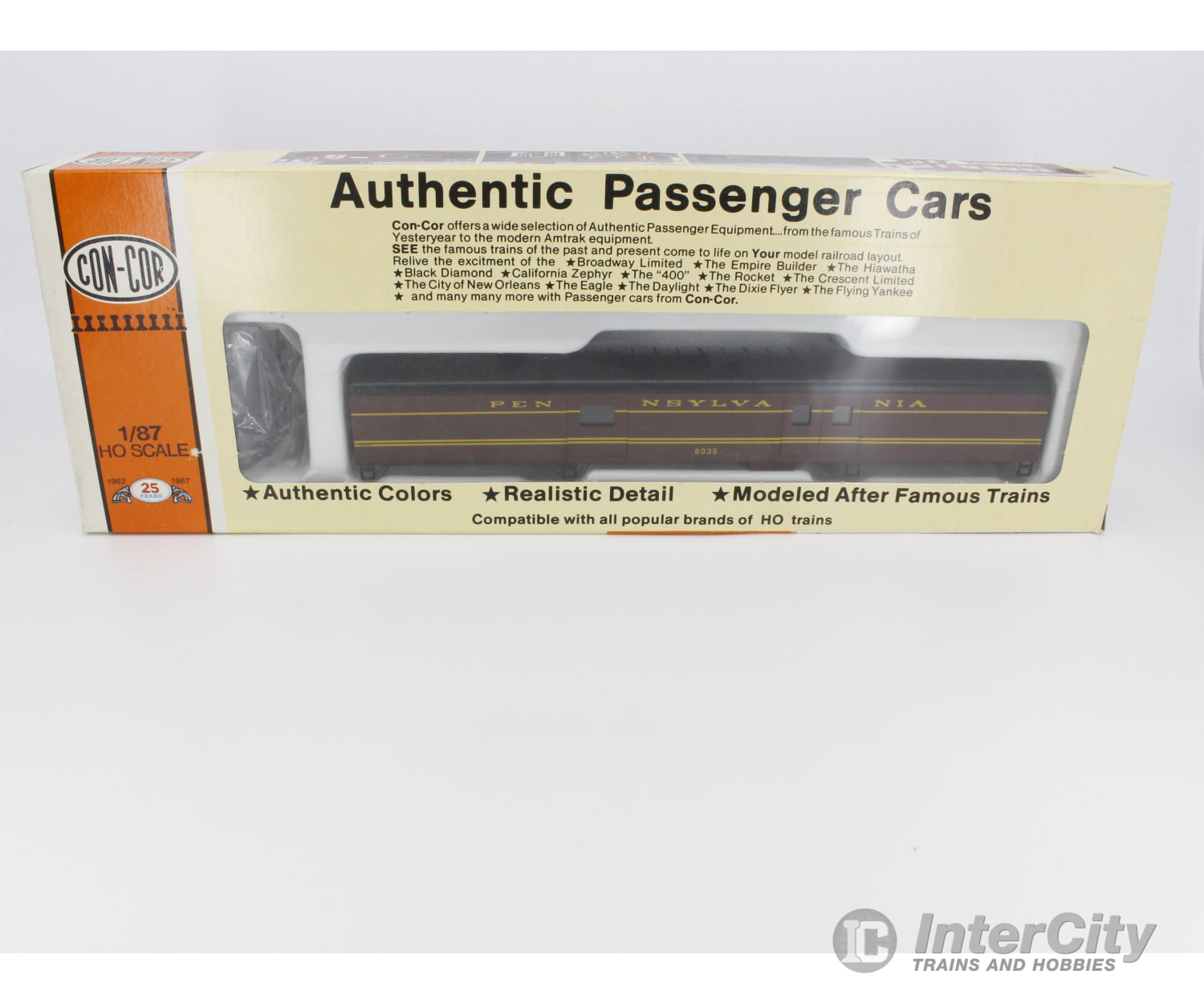 Con Cor 0001-1025 Ho 72’ Baggage Passenger Car Pennsylvania (Prr) 6035 Cars