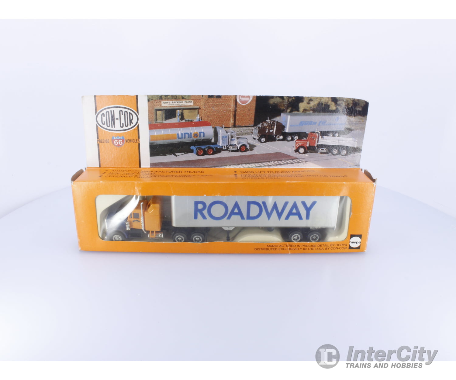 Con Cor 0004-001005 HO Roadway Tractor Trailer Roadway Express Freight Loads & Containers