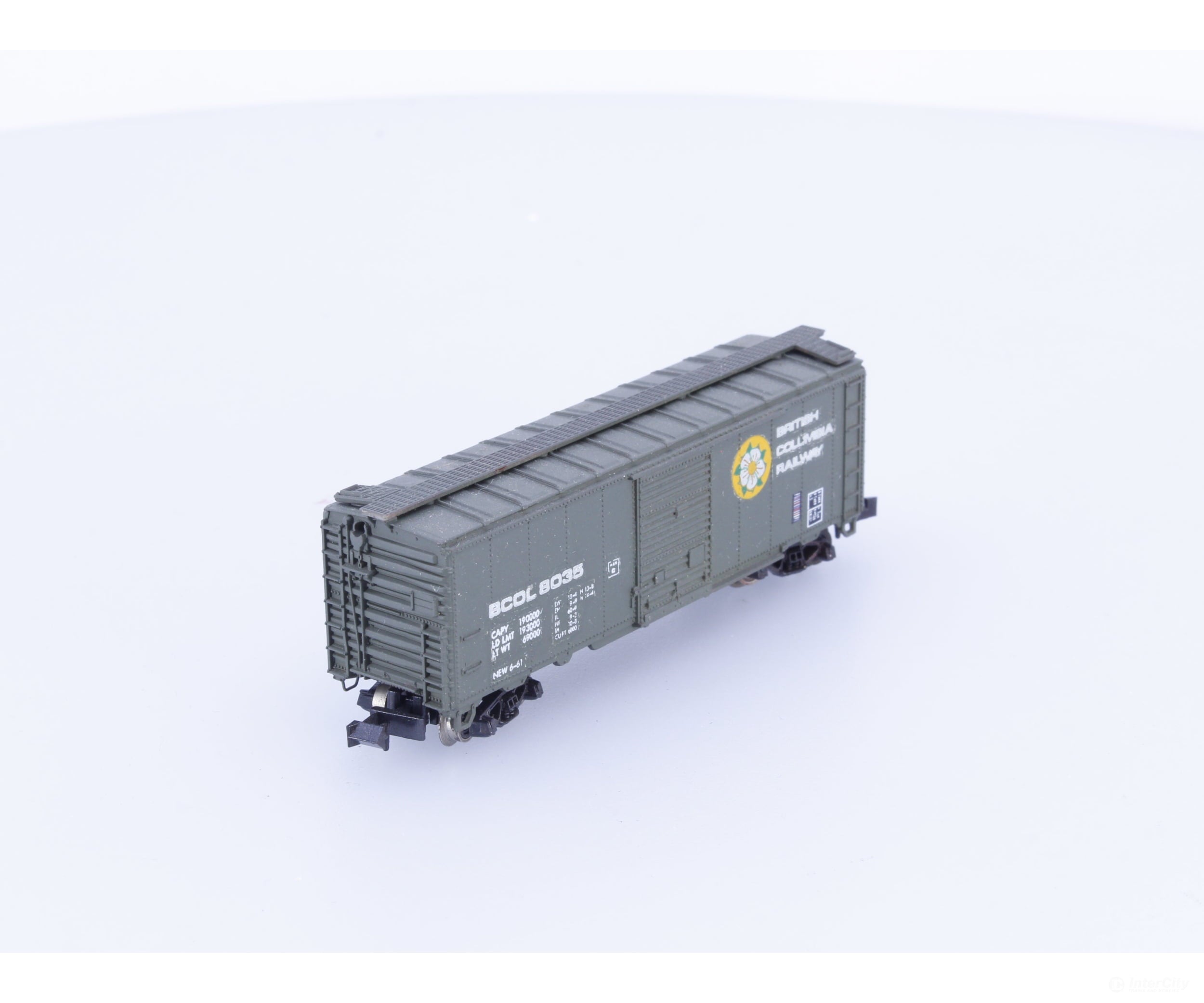 Con Cor 1001 N 40’ Single Door Boxcar Custom Painted BC Rail (BCOL) 8035 Freight Cars