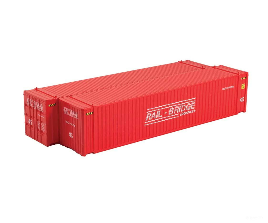 Con-Cor Ho 483609 45’ Corrugated Euro Container 2-Pack - Ready To Run -- Bbc Tv Set #1 (Red)