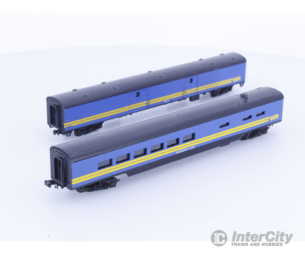 Con Cor VRPCBC N One Passenger Car One Baggage Car Via Rail (VIA) 9614,Diamond Lake Passenger Cars