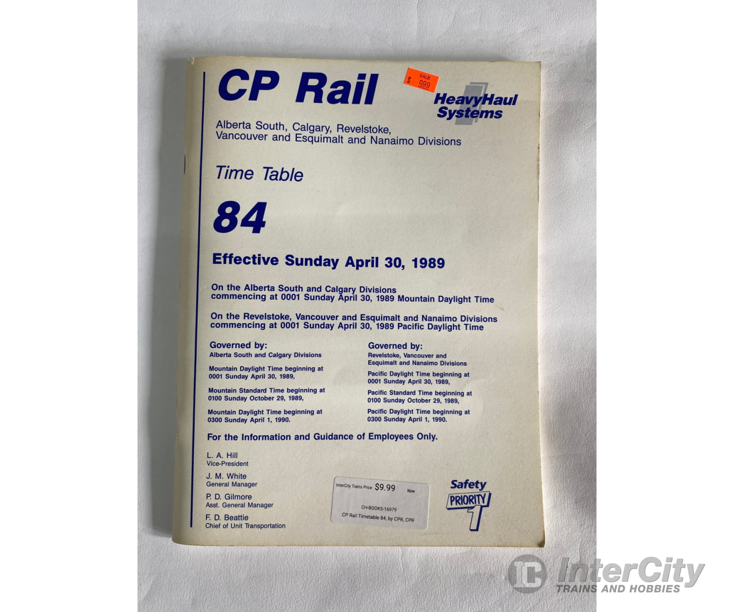 Cp Rail Timetable 84 By Cpr Books