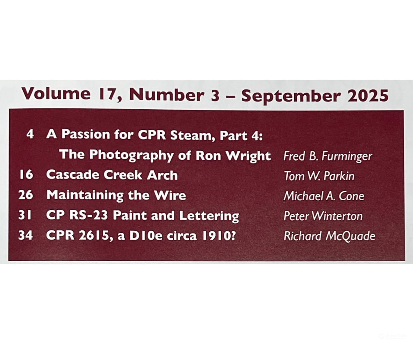 CP Tracks Magazine Issue 17-3 - September 2025 - Magazines