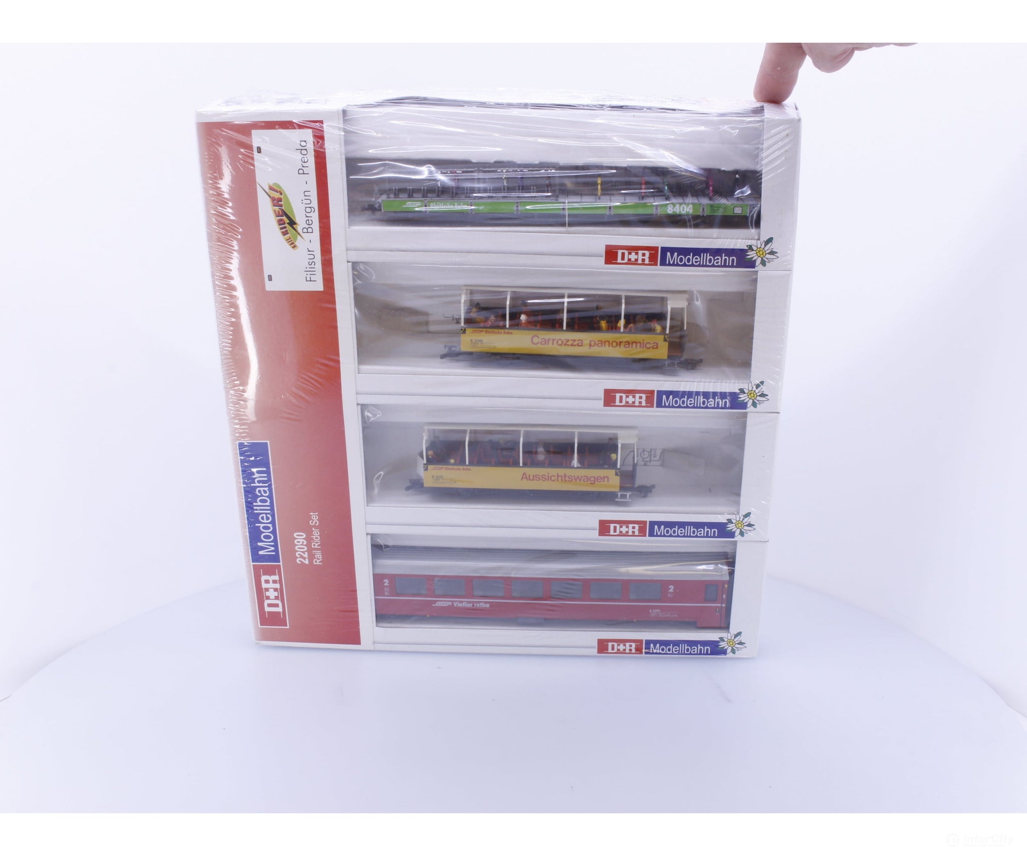 D + R Modellbahn 22090 HOm RhB Rail Rider Passenger Car 4 Piece Set 8404 2098 2097 2392 - European Passenger Cars