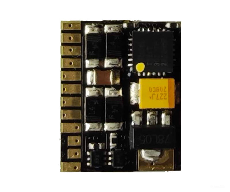 Decoderwerk 100901 Function decoder with 9 outputs directional lighting SUSI and many effects; solder pad interface;