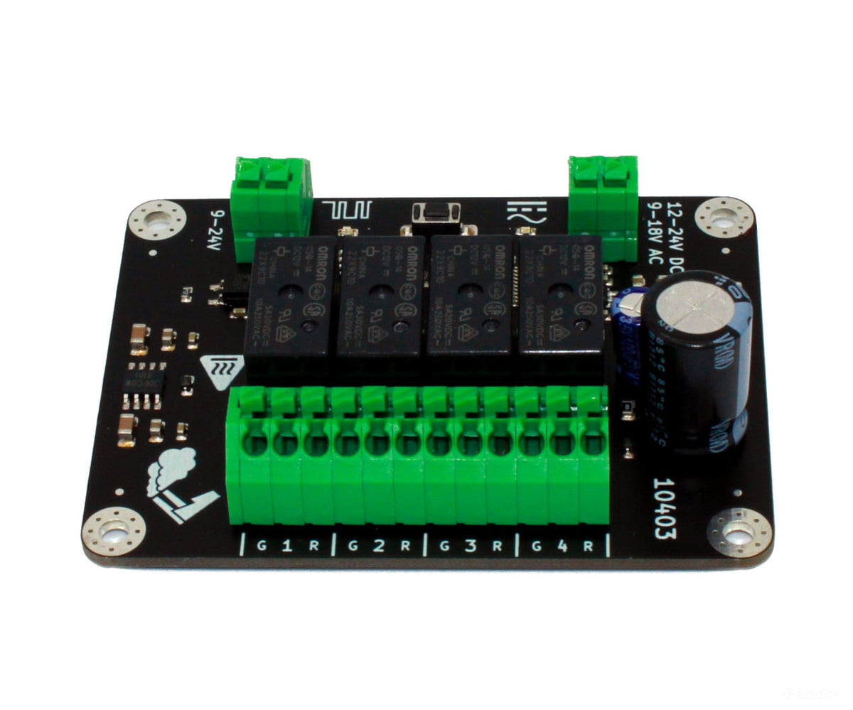 Decoderwerk 10403 4-channel relay decoder for switching various loads using 4 changeover relays (DCC + Motorola)