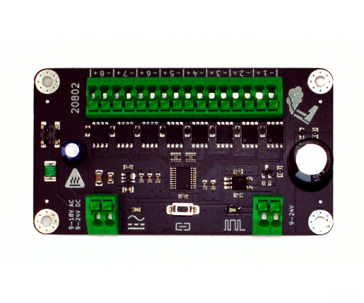 Decoderwerk 20802 8-channel switching decoder for switching various loads Output stage with 8 power MOSFETs (DCC
