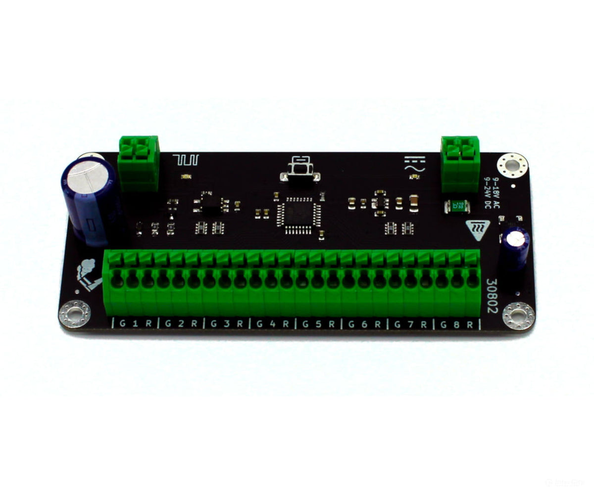 Decoderwerk 30802 8-channel decoder for controlling 8 solenoid-operated turnouts (DCC + Motorola) - Stationary Decoders
