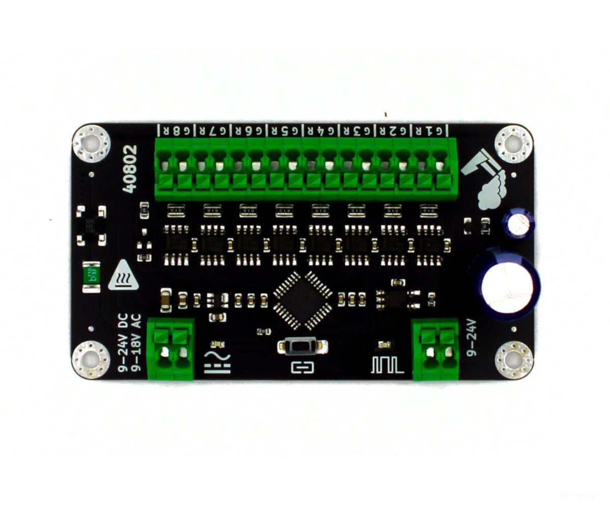 Decoderwerk 40802 8-channel motor decoder for controlling 8 motors and motorized turnout drives (DCC + Motorola)