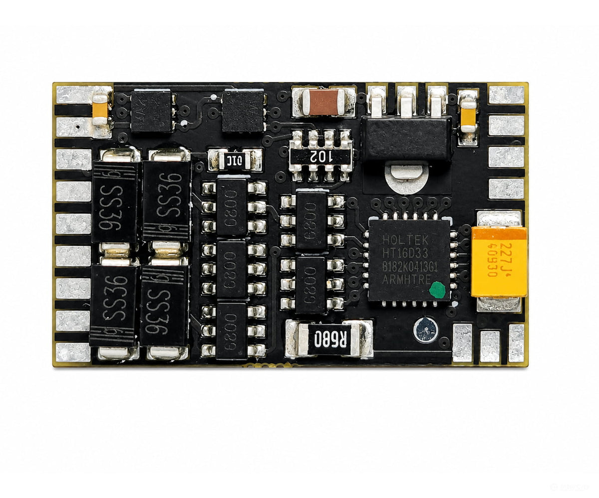 Decoderwerk 70901 Motor decoder 2A with 8 outputs SUSI load control and numerous effects; solder pad interface H0 (DCC