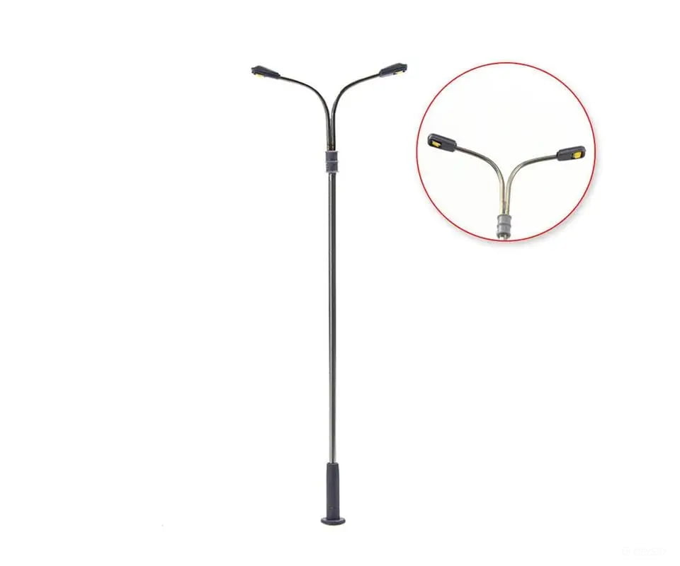 Decoderwerk A006 10x Double-arm station and street lamp height-adjustable suitable for N + H0 scales - Lighting &
