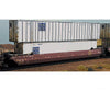 Deluxe Innovations 350201 N MaxiStack IV 3-Unit Well Car Set - BNSF Set #1 #211007 Early Circle Cross (no containers)