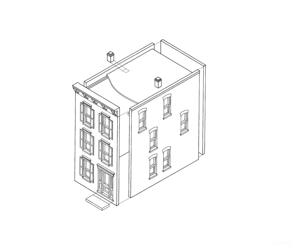 Design Preservation Models 11100 Townhouse #3 Ho Scale Structures