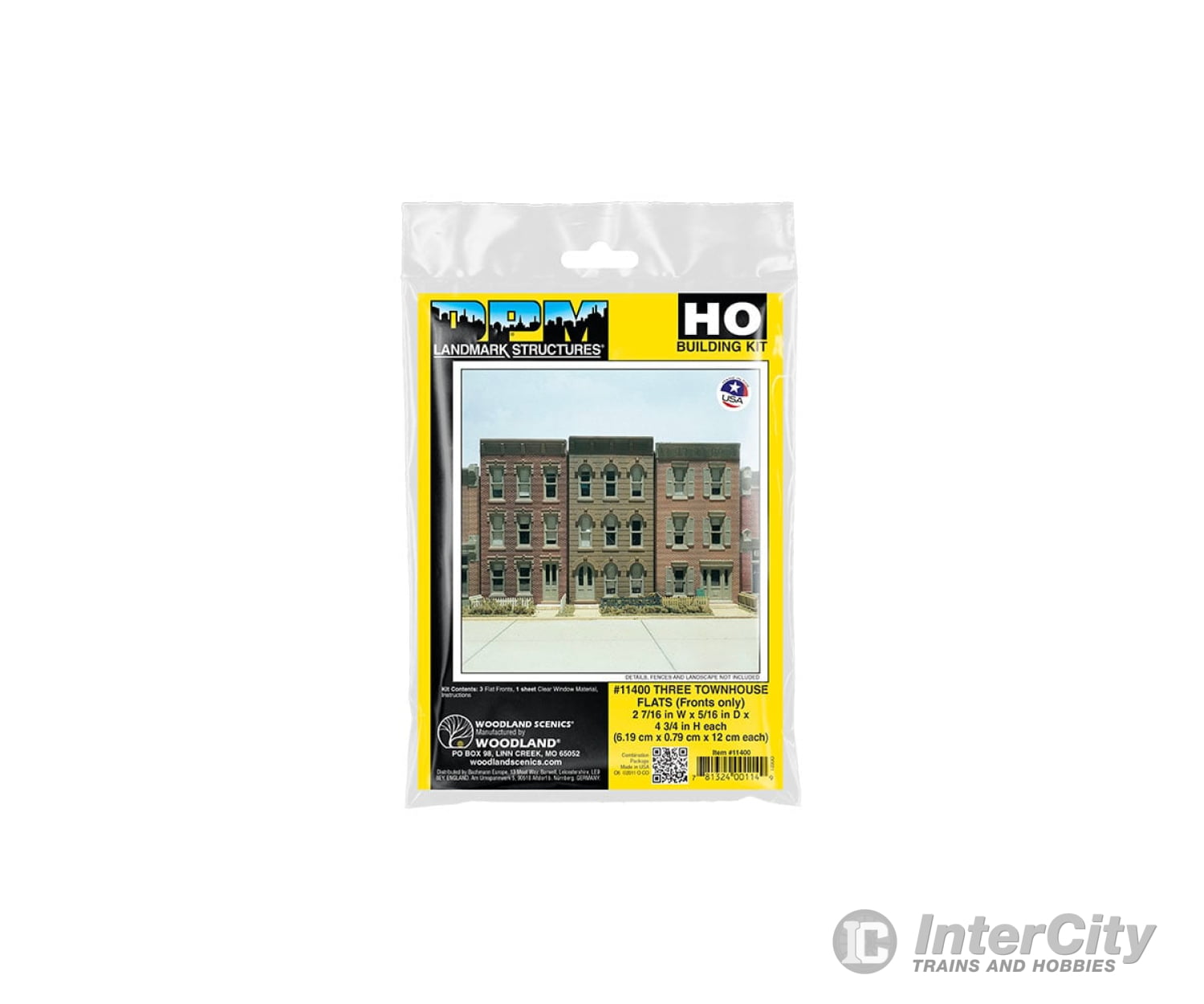 Design Preservation Models 11400 Townhouse Flats 3 Fronts - Ho Scale Structures