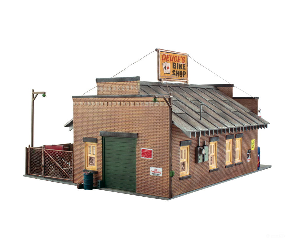 Design Preservation Models 5846 Deuces’s Bike Shop (Lit) O Scale Structures