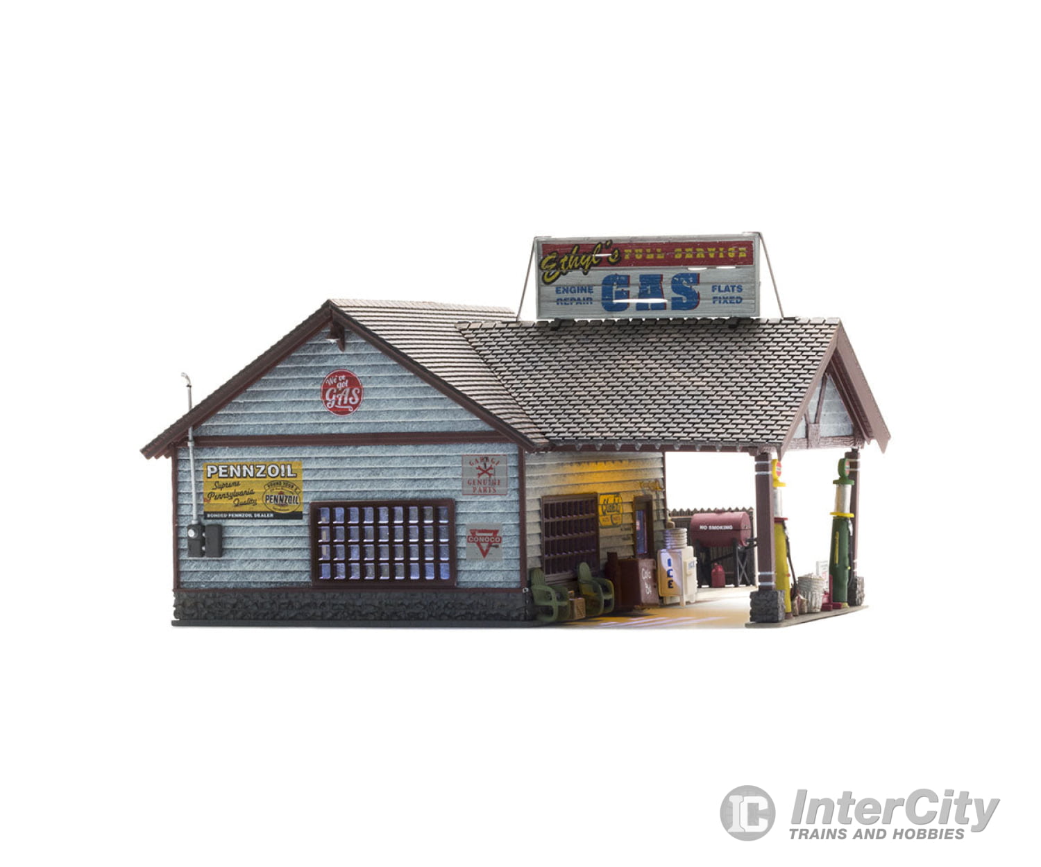 Design Preservation Models 5849 Ethyl’s Gas & Service (Lit) O Scale Structures