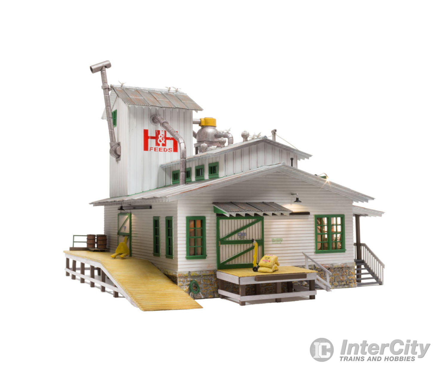 Design Preservation Models 5859 H&H Feed Mill (Lit) O Scale Structures