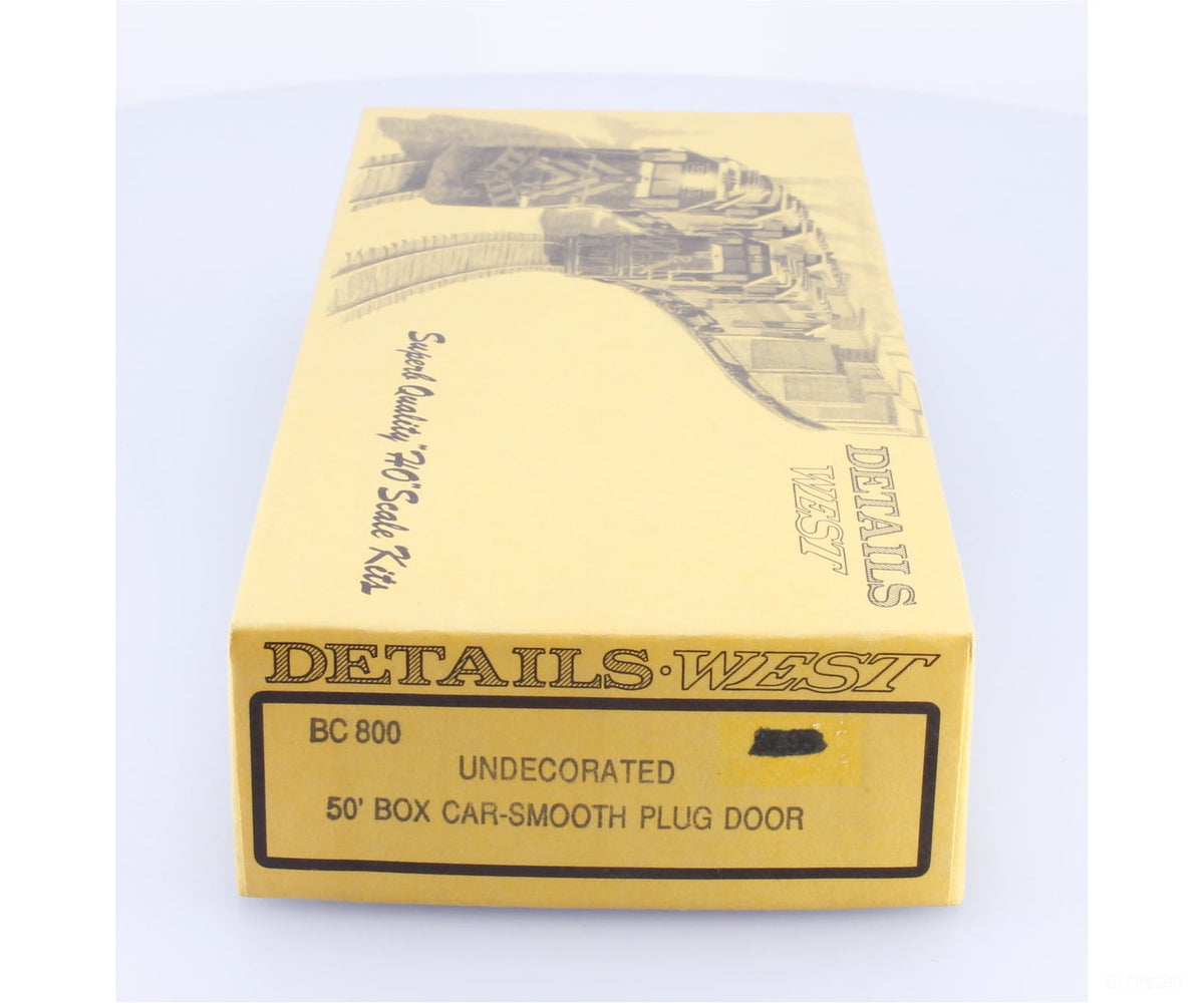 Details West BC 800 HO 50’ Plug Door Box Car Kit Undecorated - Freight Cars