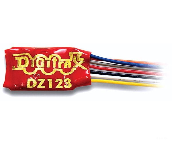Digitrax DZ123 Mobile DCC Decoders -- Wired, 1.0 Amp, 2-Function, No Back EMF - Default Title (CH-245-DZ123)