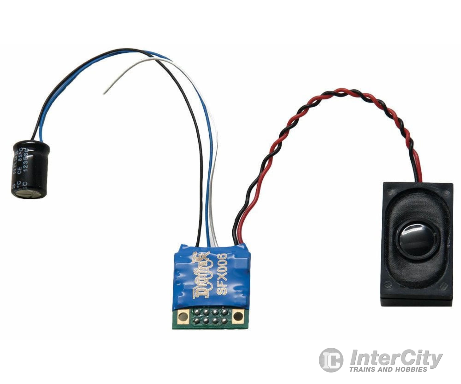 Digitrax SFX006 SFX006 Plug N' Play Sound-Only Decoder - SoundFX(TM) Soundbug(TM) -- With 5/8 x 1 x 3/8" 16 x 25 x 9mm Box Speaker & 330uF Capacitor - Default Title (IC-245-SFX006)