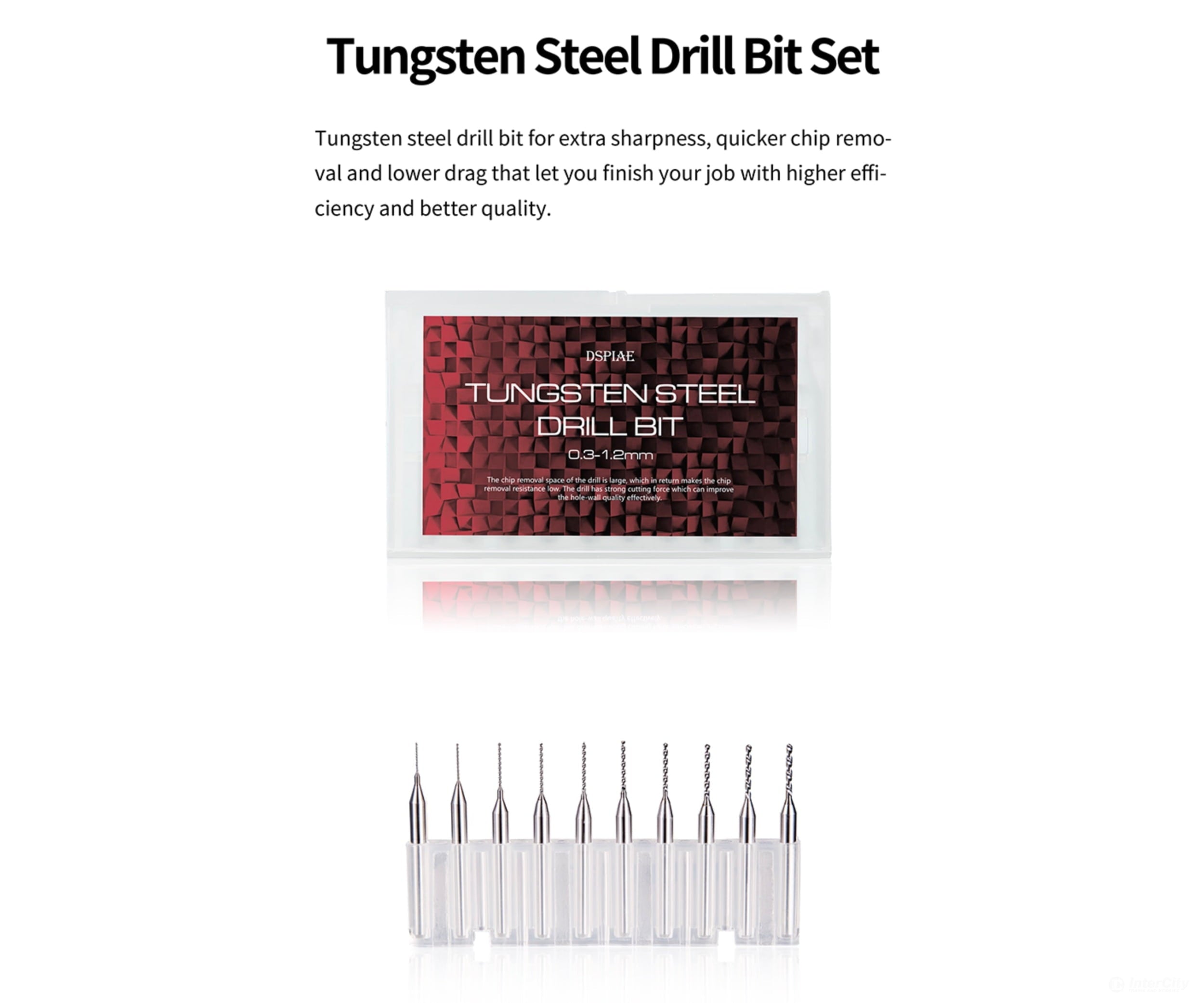 Dspiae AT-SHD Precision Aluminum Alloy Hand Drill Set (w 10 bits) - Tools