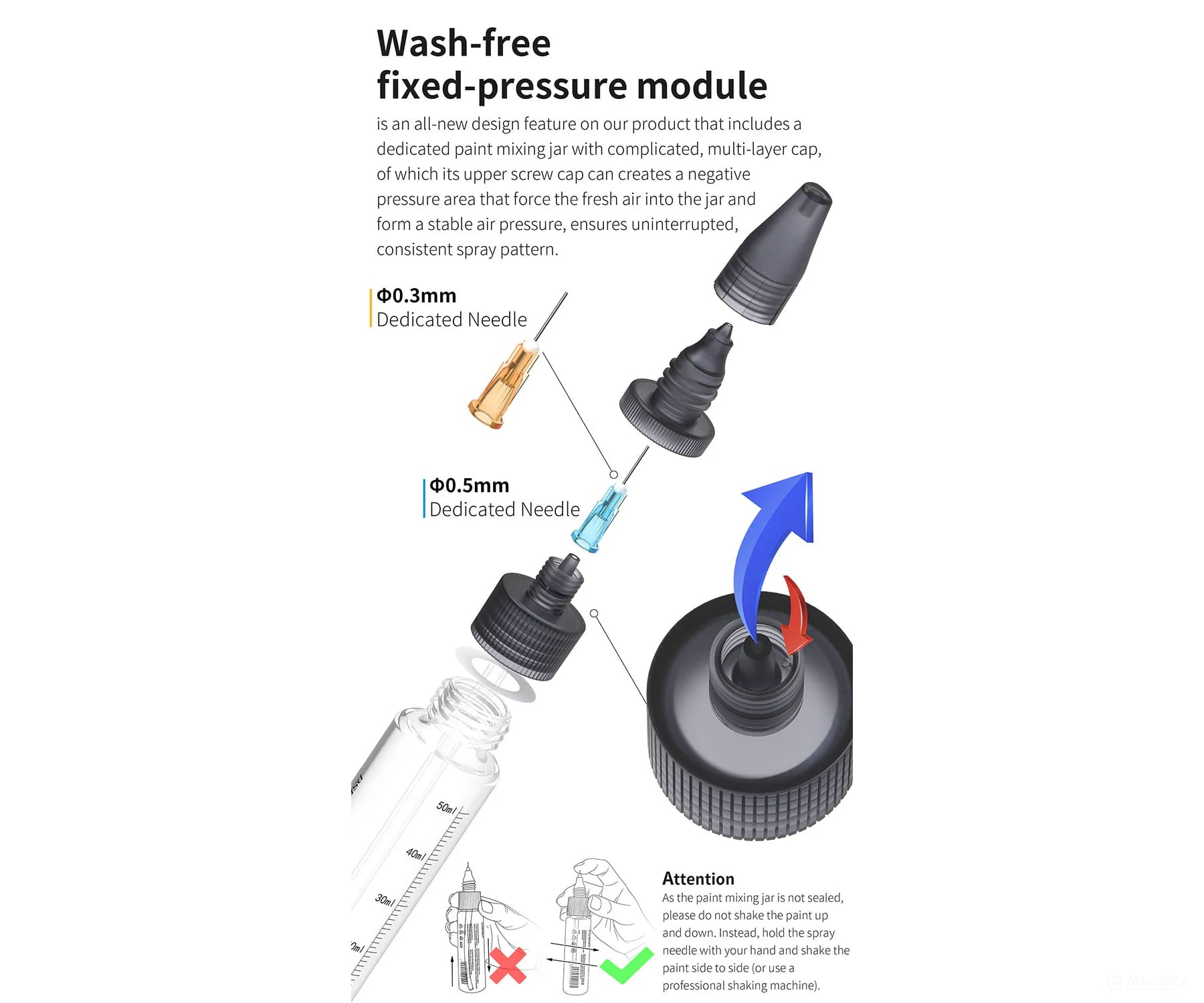 Dspiae PT-AB Wash-Free Airbrush (brush only) Tools