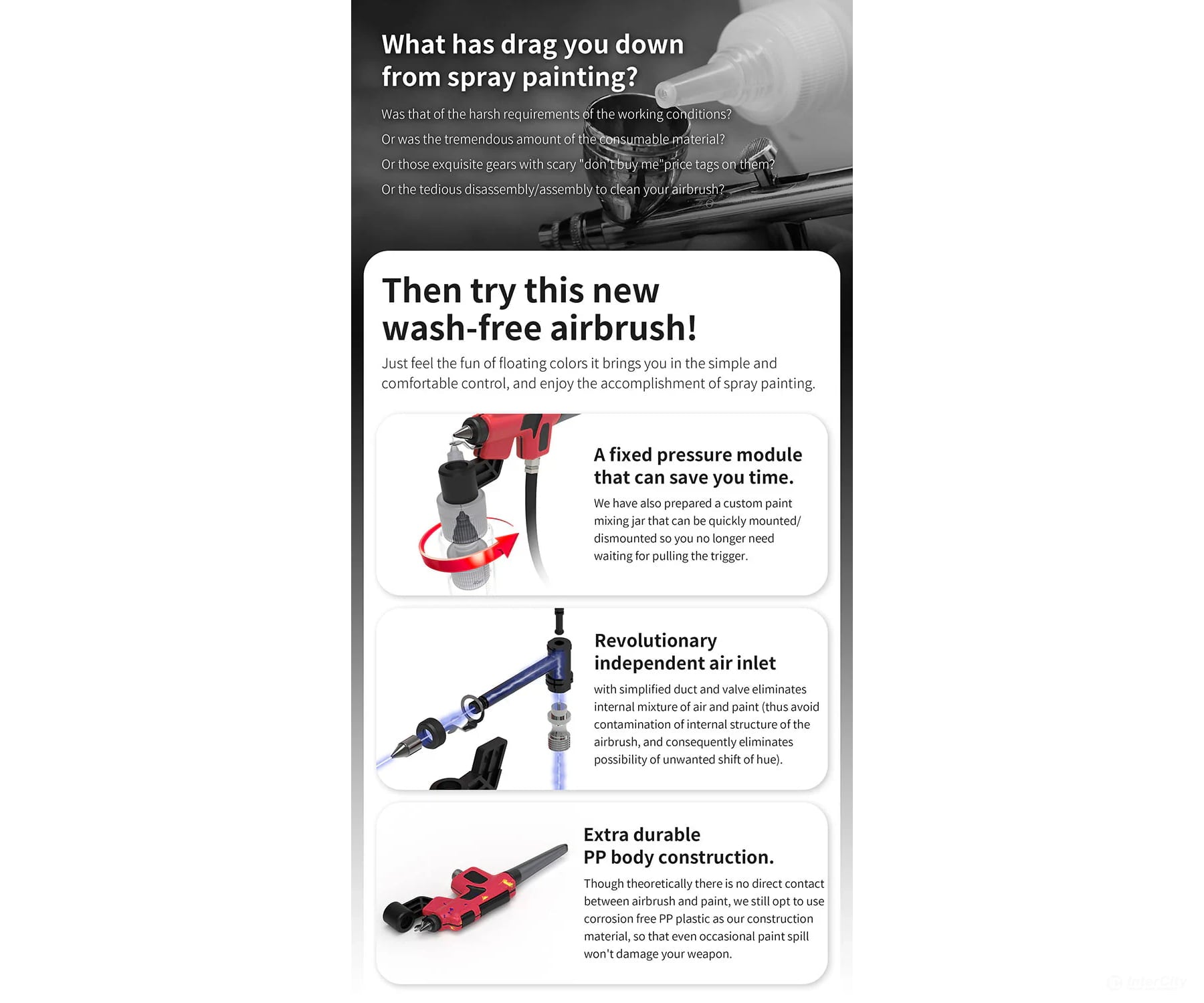 Dspiae PT-AB Wash-Free Airbrush (brush only) Tools