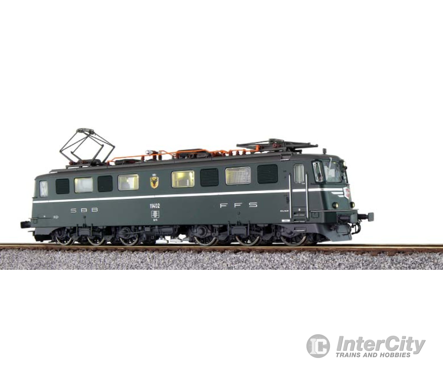 ESU 31530 H0 AE6/6 Electric Locomotive11402 Uri SBB Dark green Era IV prototype around 1979 LokSound Pantograph DC/AC