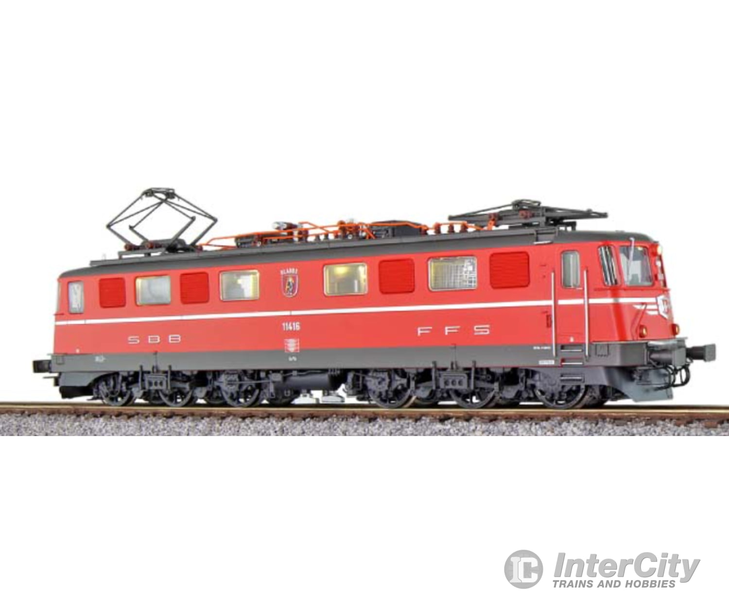 Esu 31533 H0 Electric Locomoitive Ae6/6 11416 Glarus Sbb Red Era V Prototype Around 1997 Loksound