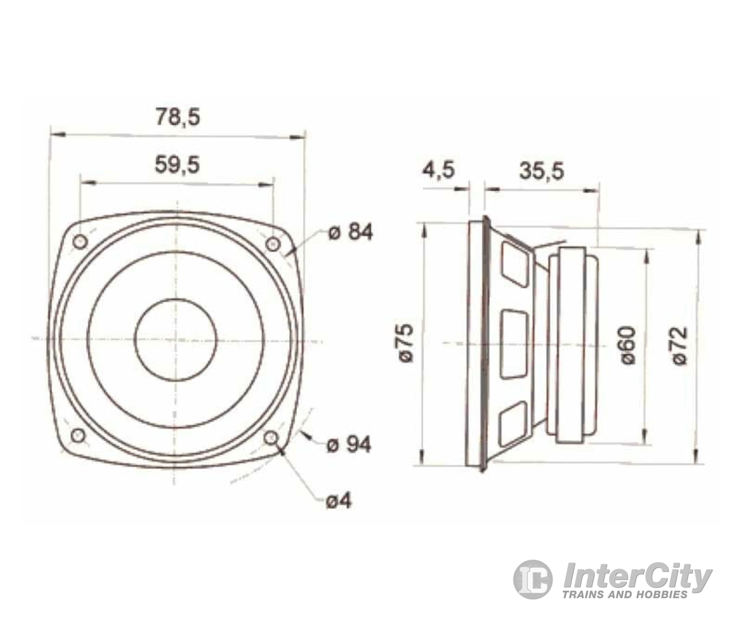 ESU 50338 Loudspeaker Visaton FRS 8, 78mm, round, 8 Ohm for LokSound XL - Default Title (IC-ESU-50338)