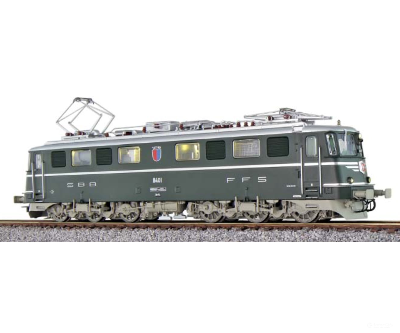 Esu 31533 H0 Ae6/6 Electric Locomotive 11401 Ticino Sbb Dark Green Era Iii Loksound Pantograph