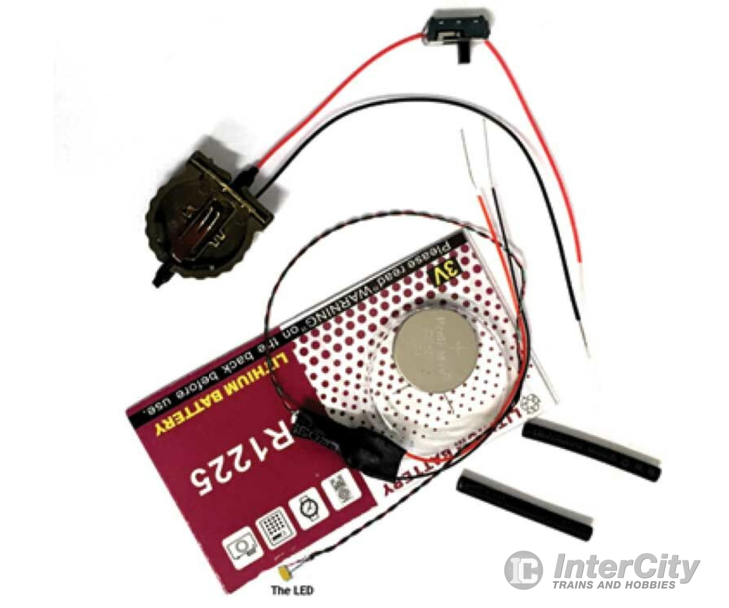 Evan Designs 3Vnfred End-Of-Train Device - Kit -- Red Nano Led. Battery Included W/On-Off Switch