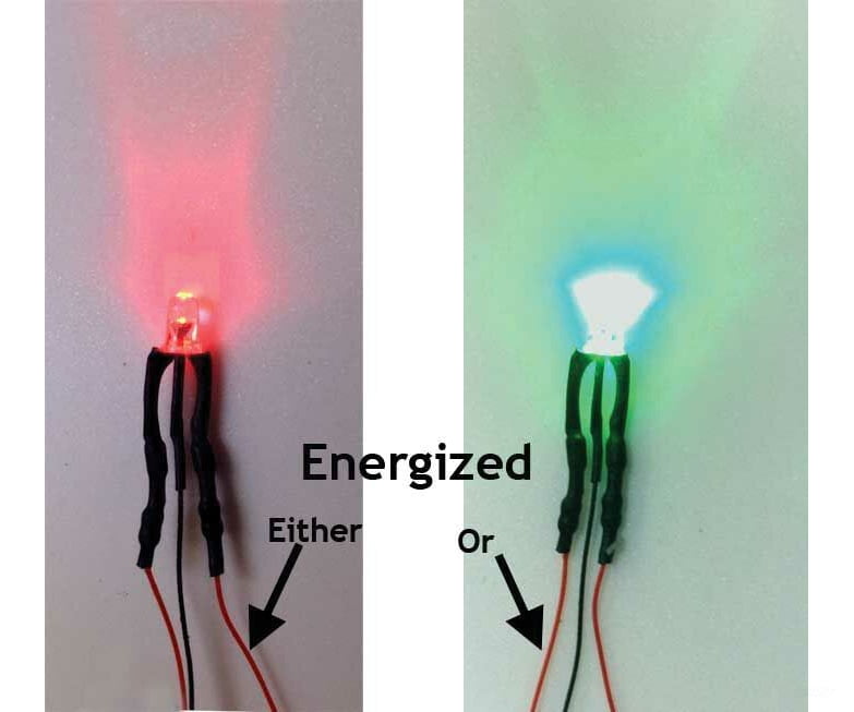 Evan Designs Bd5 Led Lights 3Mm Bi-Directional Red/Green -- Universal 7-19V Ac Dc Dcc Pkg(5) Lights
